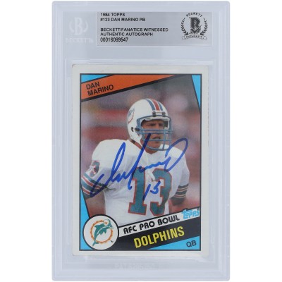 Dan Marino Miami Dolphins Autographed 1984 Topps Series 1 #123 Beckett Fanatics Witnessed Authenticated Rookie Card