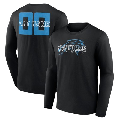 Футболка с длинным рукавом Carolina Panthers Black Stellar Personalized Name & Number