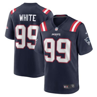 Игровая джерси Keion White New England Patriots Nike Team Game -  Navy