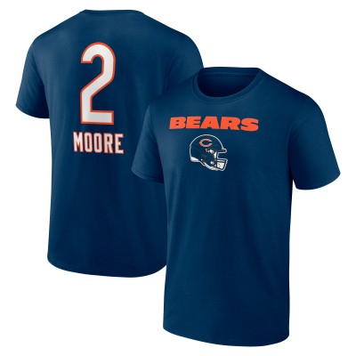 Футболка Chicago Bears D.J. Moore Navy Team Wordmark Player