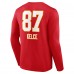 Kansas City Chiefs Travis Kelce Red Team Wordmark Player Name & Number Long Sleeve T-Shirt