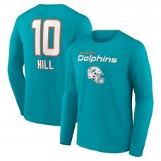 Футболка с длинным рукавом Tyreek Hill Miami Dolphins Team Wordmark Player Name & Number - Aqua