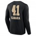 Футболка с длинным рукавом Alvin Kamara New Orleans Saints Team Wordmark Player Name & Number - Black
