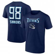 Футболка Jeffery Simmons Tennessee Titans Team Wordmark Player Name & Number - Navy