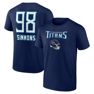 Футболка Jeffery Simmons Tennessee Titans Team Wordmark Player Name & Number - Navy