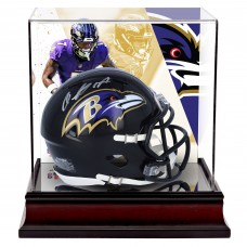 Rashod Bateman Baltimore Ravens Autographed Fanatics Authentic Riddell Speed Mini Helmet with Deluxe Mini Helmet Case