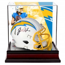 Justin Herbert Los Angeles Chargers Autographed Fanatics Authentic Riddell Speed Mini Helmet with Deluxe Mini Helmet Case