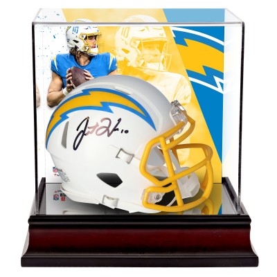 Justin Herbert Los Angeles Chargers Autographed Fanatics Authentic Riddell Speed Mini Helmet with Deluxe Mini Helmet Case