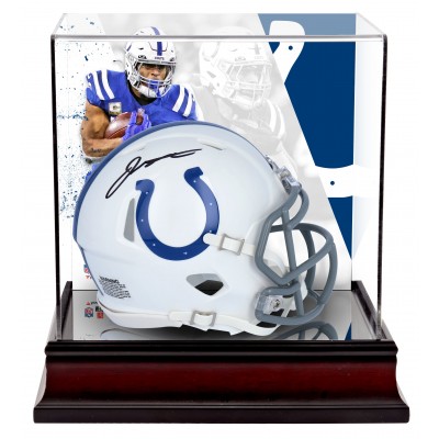 Jonathan Taylor Indianapolis Colts Autographed Fanatics Authentic Riddell Speed Mini Helmet with Deluxe Mini Helmet Case