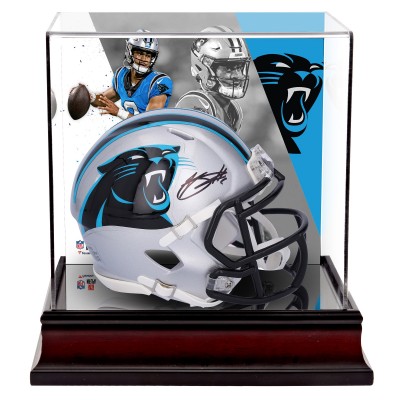 Bryce Young Carolina Panthers Autographed Fanatics Authentic Riddell Speed Mini Helmet with Deluxe Mini Helmet Case