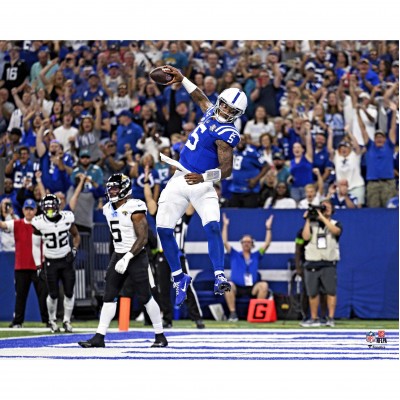 Anthony Richardson Indianapolis Colts Unsigned Fanatics Authentic Rushing TD Celebration Photograph