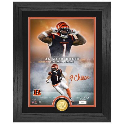 Cincinnati Bengals JaMarr Chase Highland Mint 13 x 16 Bronze Coin Photo Mint