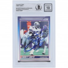 Emmitt Smith Dallas Cowboys Autographed 1990 Score Supplemental #101 Beckett Fanatics Witnessed Authenticated 10 Rookie Card