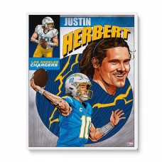 Justin Herbert Los Angeles Chargers Unsigned Fanatics Authentic 16 x 20 Photo Print - Art by Brian Kong