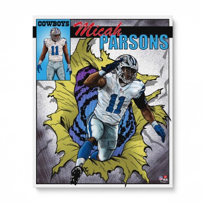 Micah Parsons Dallas Cowboys Unsigned Fanatics Authentic 16 x 20 Photo Print - Art by Brian Kong