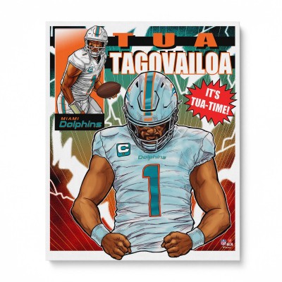 Tua Tagovailoa Miami Dolphins Unsigned Fanatics Authentic 16 x 20 Photo Print - Art by Brian Kong