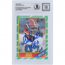 Andre Reed Buffalo Bills Autographed 1986 Topps #388 Beckett Fanatics Witnessed Authenticated 10 Rookie Card with HOF 14 Inscription