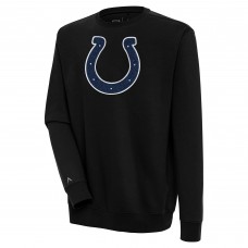 Indianapolis Colts Antigua Black Victory Crewneck Pullover Sweatshirt