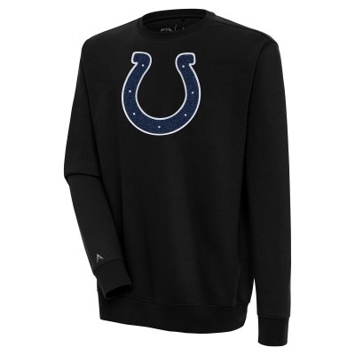 Indianapolis Colts Antigua Black Victory Crewneck Pullover Sweatshirt