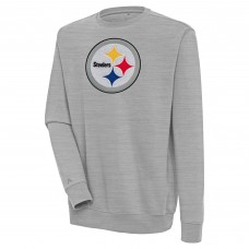 Кофта Pittsburgh Steelers Antigua Heather Gray Victory Crewneck