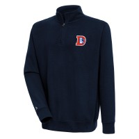 Denver Broncos Antigua Navy Throwback Logo Victory Quarter-Zip Pullover Top