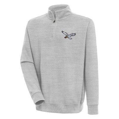 Кофта на короткой молнии Philadelphia Eagles Adult Throwback Logo Victory - Heather Gray