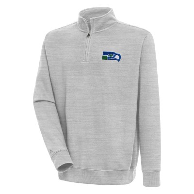 Кофта на короткой молнии Seattle Seahawks Adult Throwback Logo Victory - Heather Gray