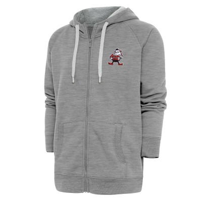 Толстовка на молнии Cleveland Browns Adult Throwback Logo Victory - Heather Gray