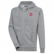 Толстовка на молнии Denver Broncos Adult Throwback Logo Victory - Heather Gray