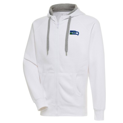 Толстовка на молнии Seattle Seahawks Adult Throwback Logo Victory - White
