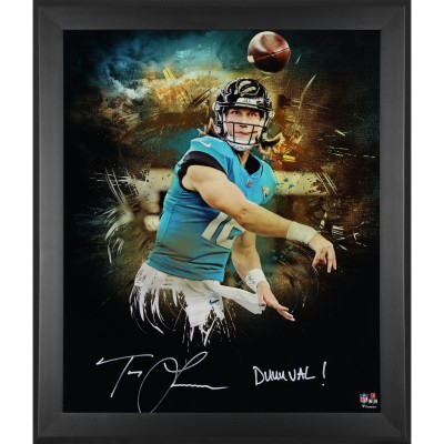 Trevor Lawrence Jacksonville Jaguars Autographed Fanatics Authentic Framed 20 x 24 In Focus Photograph with Duuuval! Inscription - Limited Edition of 16