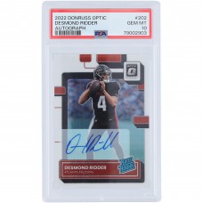 Desmond Ridder Atlanta Falcons Autographed 2022 Panini Donruss Optic Rated Rookie #202 #/150 PSA Authenticated 10 Rookie Card
