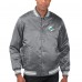 Miami Dolphins Starter Gray Locker Room Satin Varsity Full-Snap Jacket