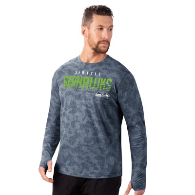 Seattle Seahawks MSX by Michael Strahan Charcoal Camo Long Sleeve T-Shirt