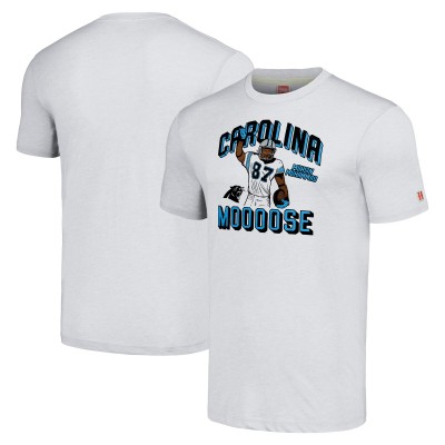 Футболка Carolina Panthers Muhsin Muhammad Homage Heathered Ash Caricature Retired Player Tri-Blend