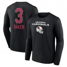 Arizona Cardinals Budda Baker Black Team Wordmark Player Name & Number Long Sleeve T-Shirt