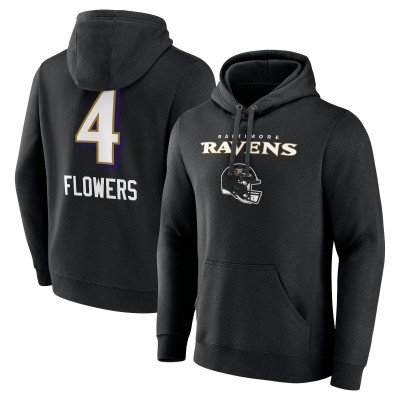 Толстовка Zay Flowers Baltimore Ravens Team Wordmark Player Name & Number - Black
