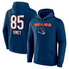 Толстовка Chicago Bears Cole Kmet Navy Team Wordmark Player Name & Number