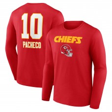 Kansas City Chiefs Isiah Pacheco Red Team Wordmark Player Name & Number Long Sleeve T-Shirt