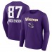 Футболка с длинным рукавом T.J. Hockenson Minnesota Vikings Team Wordmark Player Name & Number - Purple