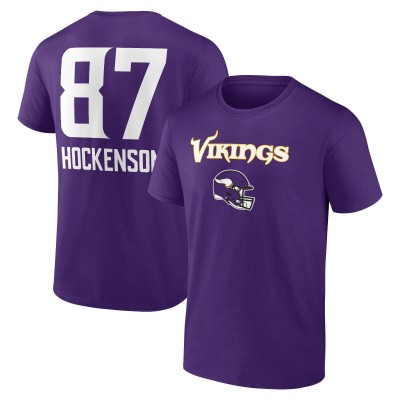 Футболка T.J. Hockenson Minnesota Vikings Team Wordmark Player Name & Number - Purple