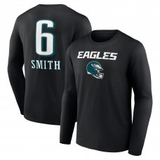 Футболка с длинным рукавом DeVonta Smith Philadelphia Eagles Team Wordmark Player Name & Number - Black