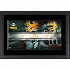 Jordan Love Green Bay Packers Facsimile Signature Fanatics Authentic Framed 10 x 18 Player Nameplate Collage