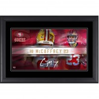Christian McCaffrey San Francisco 49ers Facsimile Signature Fanatics Authentic Framed 10 x 18 Player Nameplate Collage