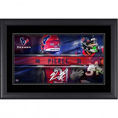 Dameon Pierce Houston Texans Facsimile Signature Fanatics Authentic Framed 10 x 18 Player Nameplate Collage