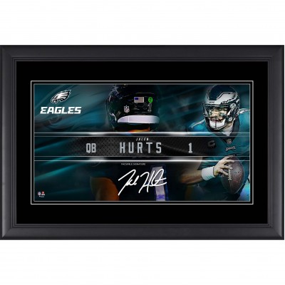 Jalen Hurts Philadelphia Eagles Facsimile Signature Fanatics Authentic Framed 10 x 18 Player Nameplate Collage