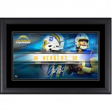 Justin Herbert Los Angeles Chargers Facsimile Signature Fanatics Authentic Framed 10 x 18 Player Nameplate Collage