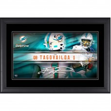 Tua Tagovailoa Miami Dolphins Facsimile Signature Fanatics Authentic Framed 10 x 18 Player Nameplate Collage