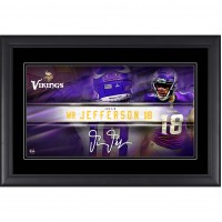 Justin Jefferson Minnesota Vikings Facsimile Signature Fanatics Authentic Framed 10 x 18 Player Nameplate Collage