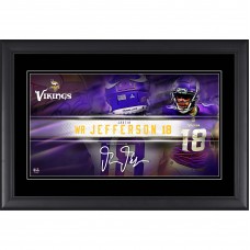 Justin Jefferson Minnesota Vikings Facsimile Signature Fanatics Authentic Framed 10 x 18 Player Nameplate Collage